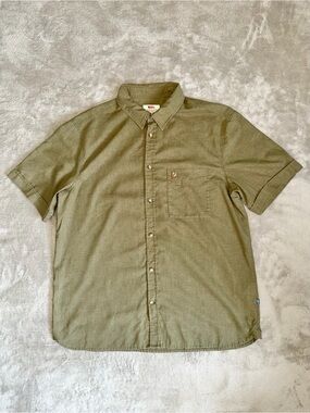 Fjallraven Ovik Travel Shirt Men’s XL Green Hemp Blend Button Up SS Gorpcore